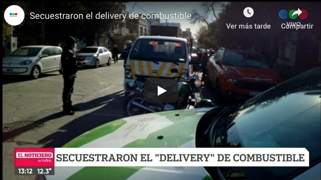 SECUESTRAN EL DELIVERY DE COMBUSTIBLE EN MDQ